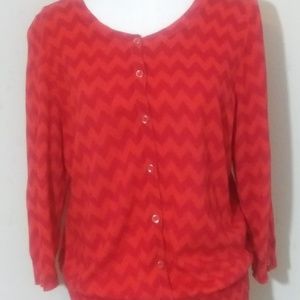 Lane Bryant women's red 3/4 sleeve cardigan sz-14